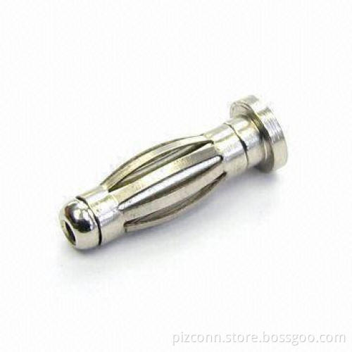 Crown Spring Plug, Made of Brass and CuZn36Pb3 Materials, Available in Various Mating Pin Diameters